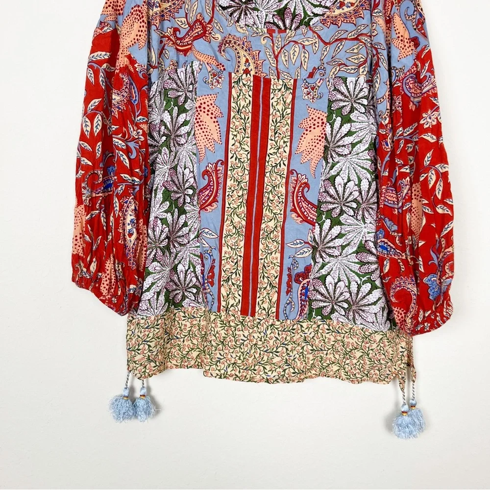 Anthropologie Sonrisa Paisley Floral Blouse Size Large - Picture 3 of 6